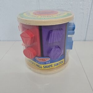 NIB Melissa & Doug Match & Roll Shape Sorter - Red, Purple, Blue